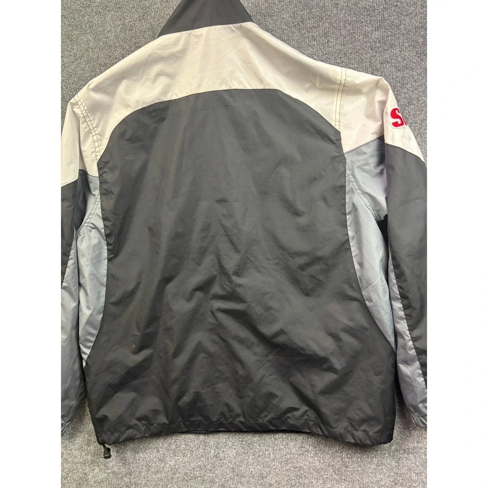 Reebok Pittsburgh Steelers Windbreaker Mens L Black Grey White Full Zip Jacket